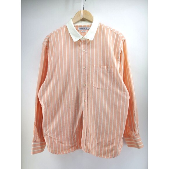 Bonobos Orange Striped Button‎ Up Shirt XL Made in USA Long Sleeve - Picture 1 of 6